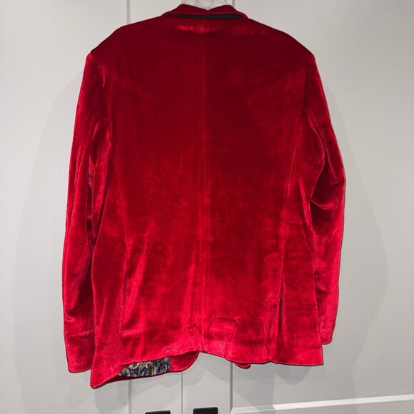 WEEN CHARM Mens Velvet Blazer Jacket Slim Fit Tuxedo Suit Jacket Sport Coat - Picture 5 of 8